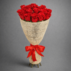 Rustic Romance – Red Roses Bouquet