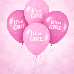 4 balloons baby girl